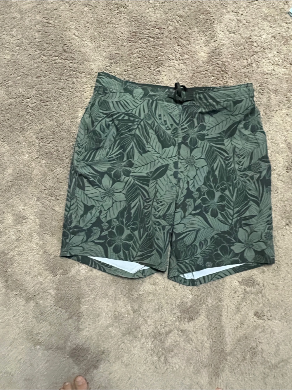 Kirkland Signature Olive Green Tropical Print Swim Shorts